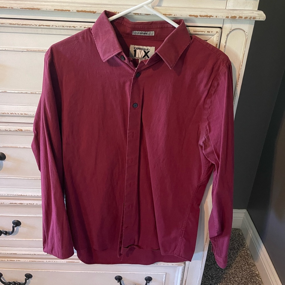 Express mens fitted button down shirt